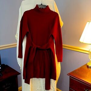Women’s burgundy colored sweater dress